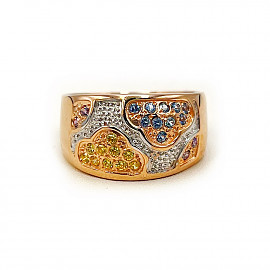 Кольцо из золота с цирконом 01-200773087