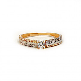 Каблучка з золота з цирконом 01-200784287