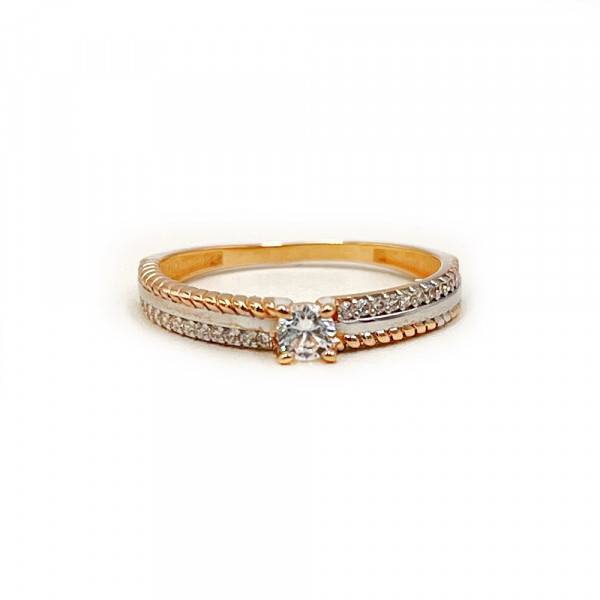 Каблучка з золота з цирконом