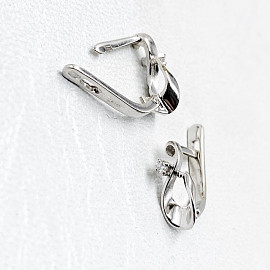 Сережки з золота білого кольору з білими діамантами