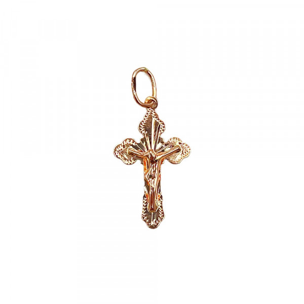 Крестик из золота в красном цвете