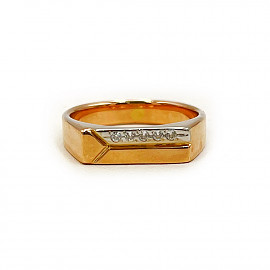 Перстень з золота з цирконом 01-200889287