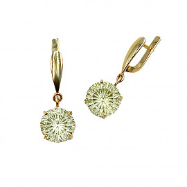 Золотые серьги в желтом цвете с цирконом 01-200914387