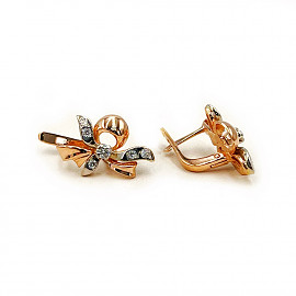 Сережки з золота з цирконом 01-200922187