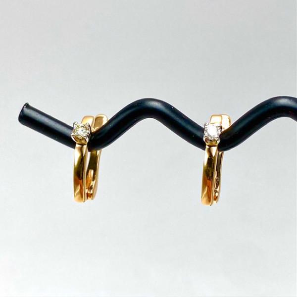 Серьги из золота с желтыми бриллиантами