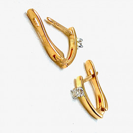 Серьги из золота с желтыми бриллиантами