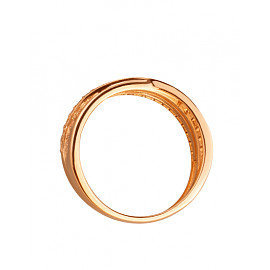 Каблучка з золота у червоному кольорі з цирконом