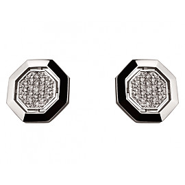 Запонки из золота с белыми бриллиантами 01-200120288