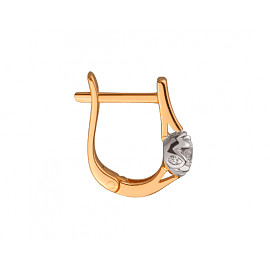 Серьги из красного с белым золота с цирконом