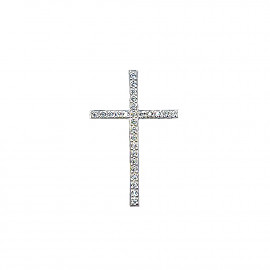 Хрестик з золота у білому кольорі з цирконом 01-200254788