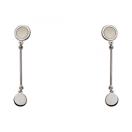 Сережки з білого золота з емаллю