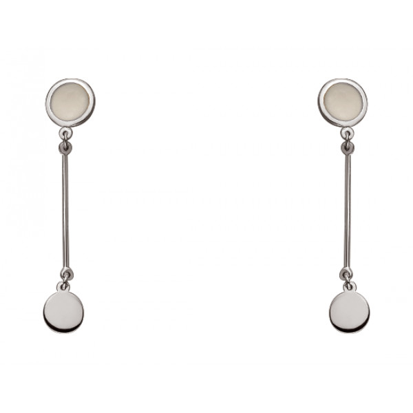 Сережки з білого золота з емаллю