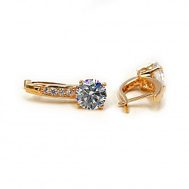 Серьги из золота в красном цвете с цирконом 01-200599888