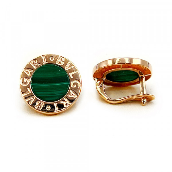 Серьги из золота в красном цвете с цирконом