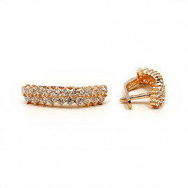 Серьги из золота красного цвета с цирконом 01-200752888
