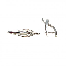 Серьги из золота белого цвета с белыми бриллиантами 01-200812388