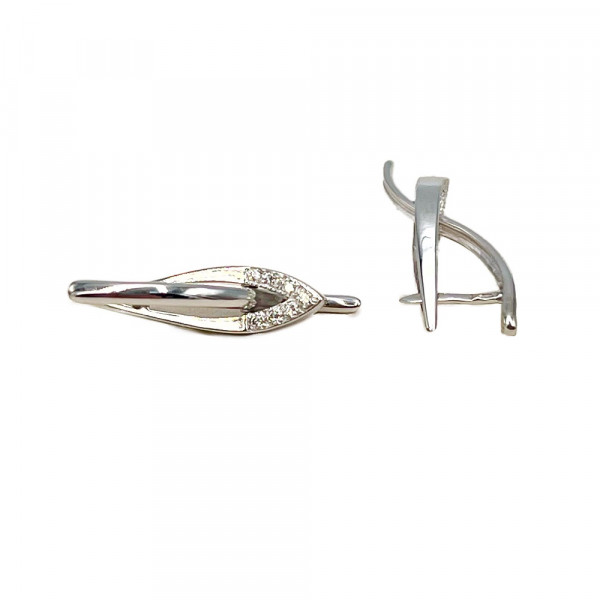 Серьги из золота белого цвета с белыми бриллиантами