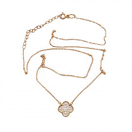 Кольє з червоного золота з цирконом