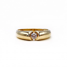 Кольцо из золота желтого цвета с желтым бриллиантом