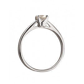 Каблучка з золота білого кольору з цирконом