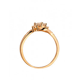Каблучка з золота червоного кольору з цирконом