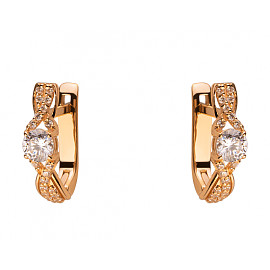 Серьги из золота в красном цвете с цирконом 01-200202589