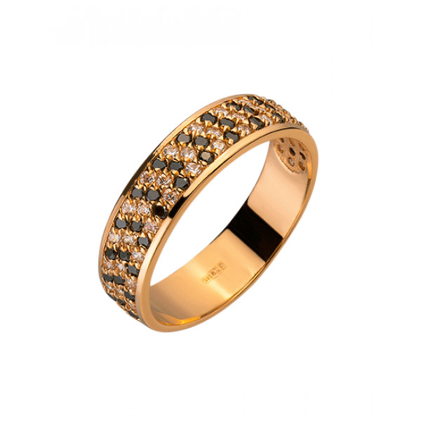 Кольцо из золота красного цвета с цирконом