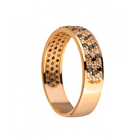Кольцо из золота красного цвета с цирконом
