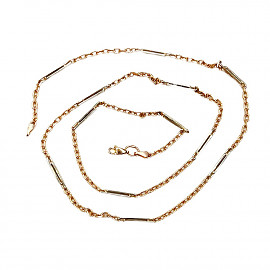 Ланцюг з золота червоного з білим кольору