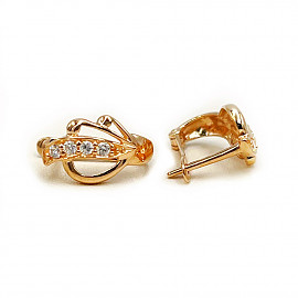 Серьги из золота в красном цвете с цирконом 01-200773089