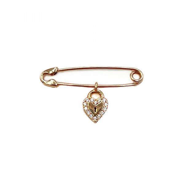 Шпилька з золота у червоному кольорі з цирконом