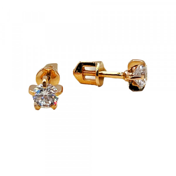 Сережки з червоного золота з цирконом