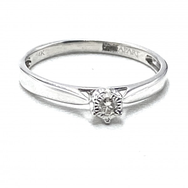 Кольцо из белого золота с желтым бриллиантом