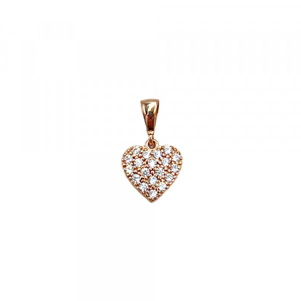 Кулон з золота з цирконом «Серце»