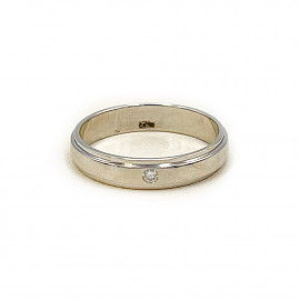 Золота обручка білого кольору з цирконом 01-200878289