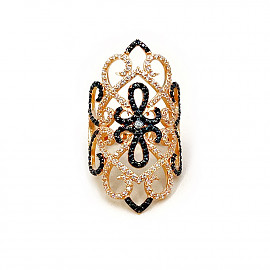 Кольцо из красного золота с цирконом 01-200878389