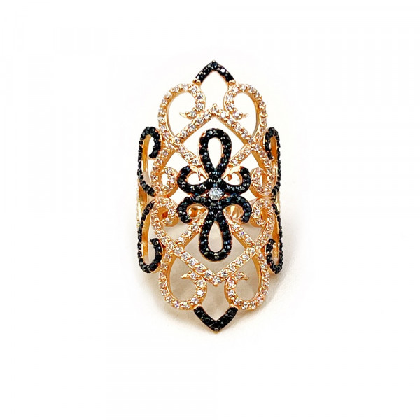 Кольцо из красного золота с цирконом