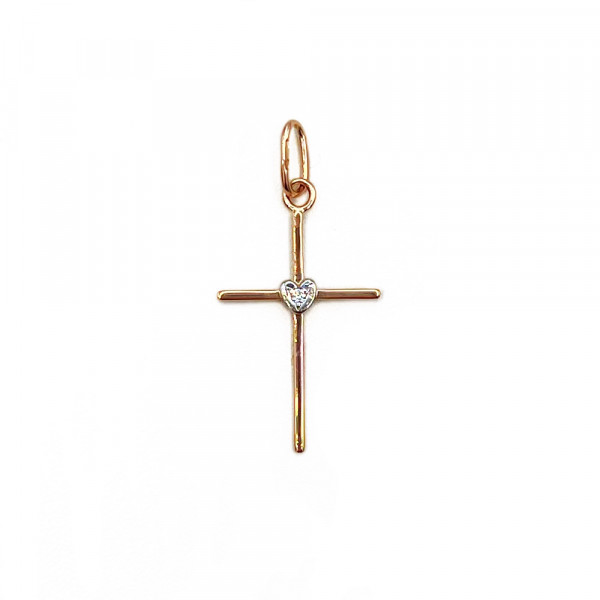 Золотий хрестик з жовтим діамантом