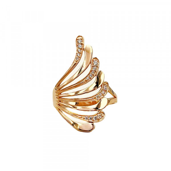 Каблучка з золота червоного кольору з цирконом