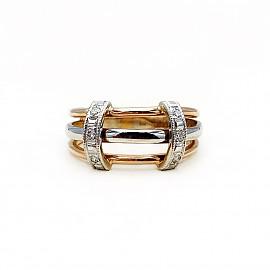 Золотое кольцо с желтыми бриллиантами