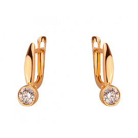 Серьги из золота в красном цвете с цирконом 01-200034190
