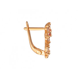 Золотые серьги с цирконом «Цветок»