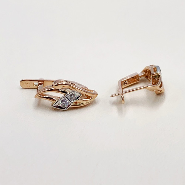 Серьги из золота с цирконом