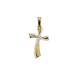 Крестик из золота с цирконом 01-200102690