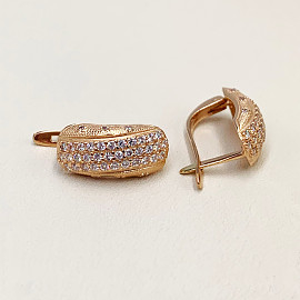 Серьги из золота красного цвета с цирконом 01-200110890