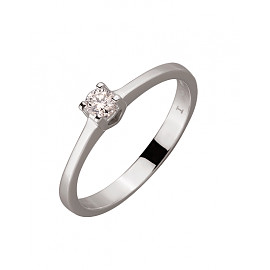 Каблучка з золота у білому кольорі з білим діамантом 01-200120290