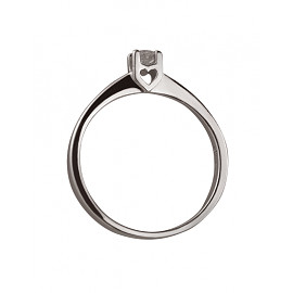 Каблучка з золота у білому кольорі з білим діамантом