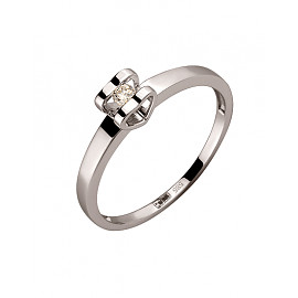 Золота каблучка з білим діамантом 01-200152590