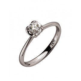 Золота каблучка з білим діамантом 01-200182690