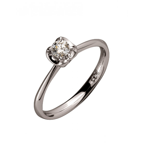 Золота каблучка з білим діамантом